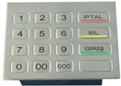 MT-B100-100NK-FP Антивандальная металлическая клавиатура с защитой ip65